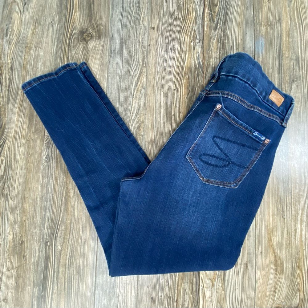 SEVEN7 Ladies HIGH RISE TUMMYLESS JEANS, Slimming Control Panel Sz 16 Avalon